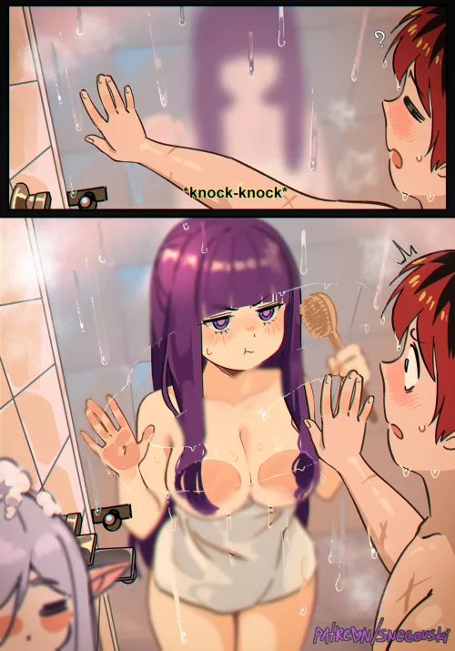 Fern leaves a cryptid message on the glass... (Snegovski) [Sousou no Frieren] by llamanatee