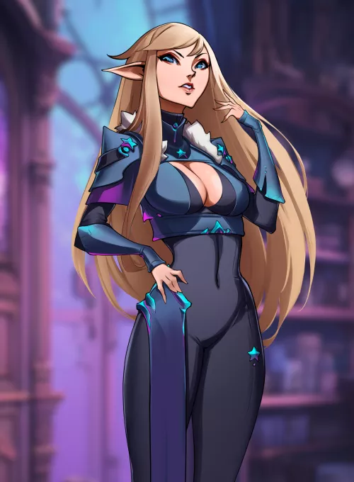 Stellarosa - elf girl (by Ninego) [The Veil Chronicles: Nix University]  by NoN-Hydra-Games