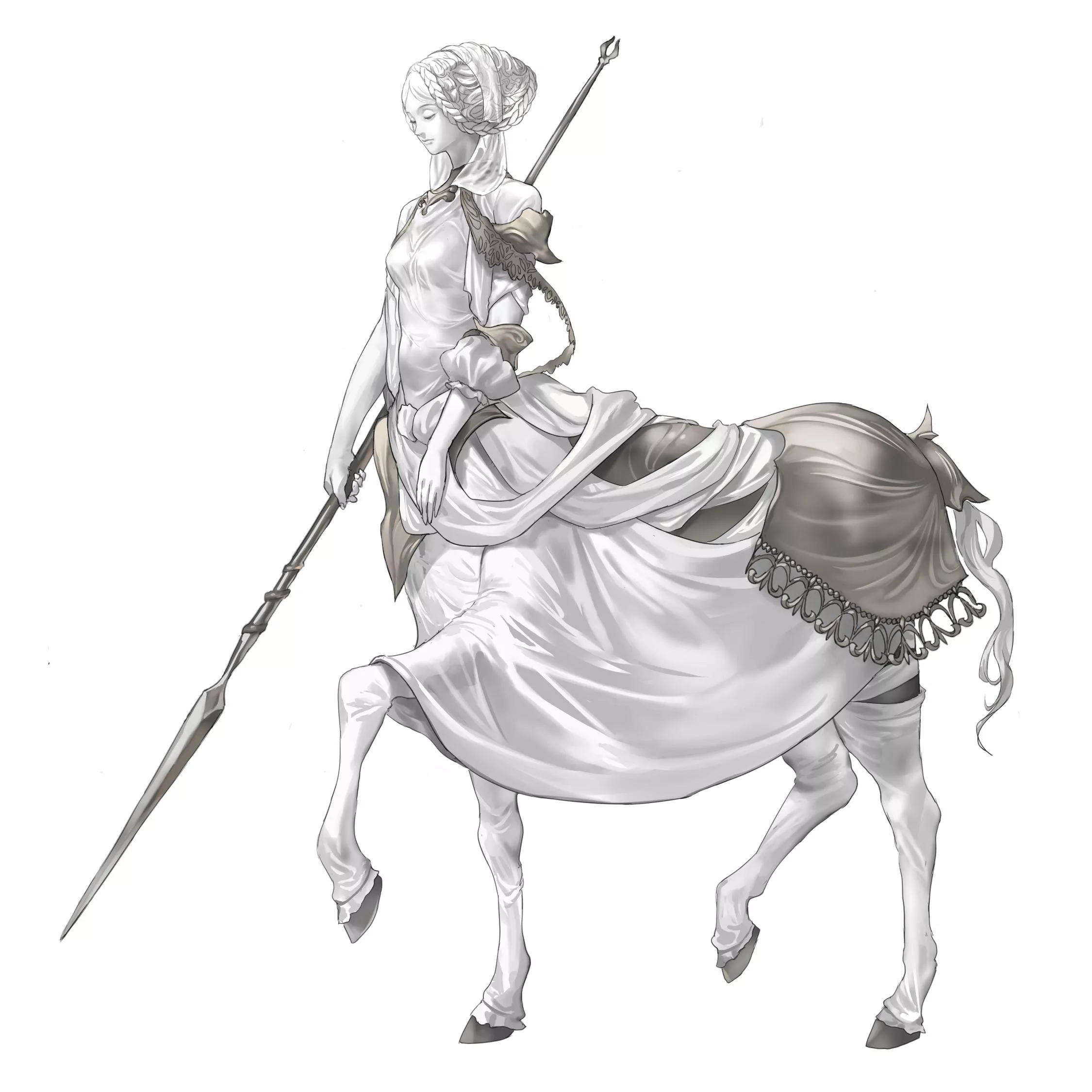 white centaur knight [original] posted by Zewen_Senpai