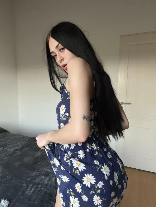 Your favorite girl with her sundress by HushedGiggles