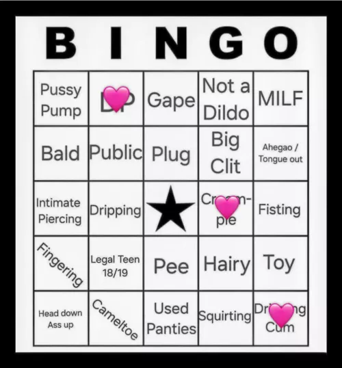 20[f4f] #PA - help me fill my bingo card out 🥺 by sluttygarbagerat
