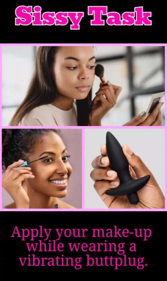 Apply your make-up while wearing a vibrating buttplug  posted by StormRoyal8535