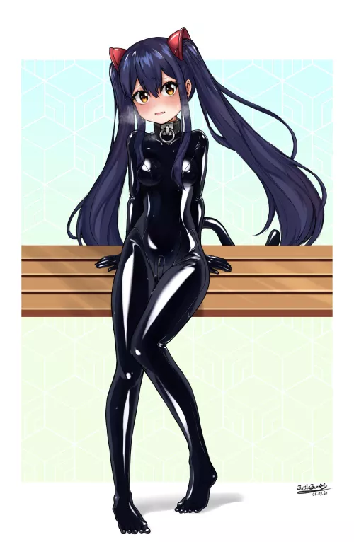 Cute and small Wendy in latex by buwuwuwuwunny