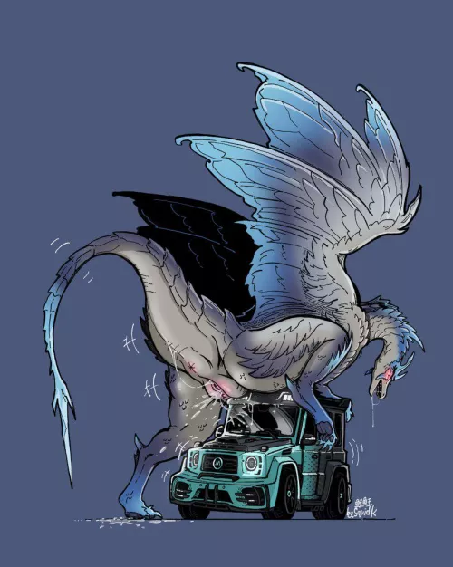 Female dragon having fun  by wolves_of_the_world