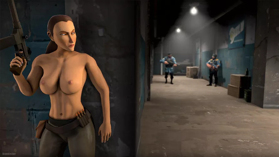 Femsniper escaping from Blu base by me by Braun_Lecher