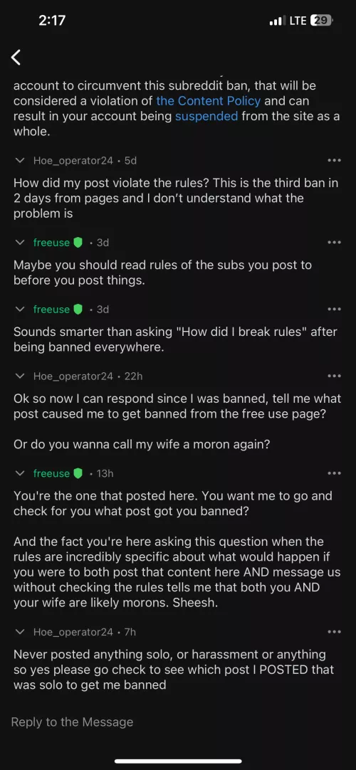 https://www.reddit.com/r/freeuse/s/Z88wjzPOlY be careful posting to free use, the mods like to insult everyone while living at mommy’s  by Hoe_operator24