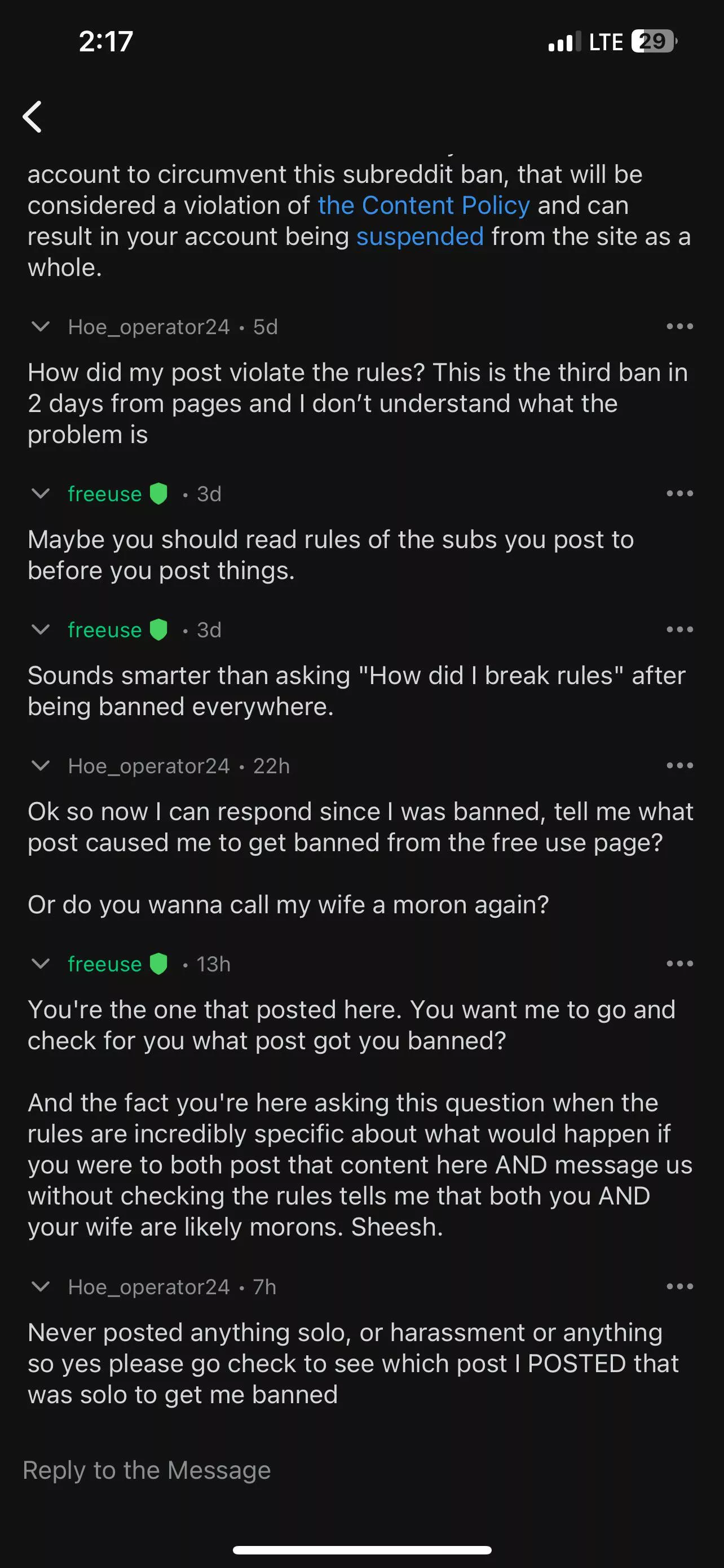 https://www.reddit.com/r/freeuse/s/Z88wjzPOlY be careful posting to free use, the mods like to insult everyone while living at mommy’s  posted by Hoe_operator24