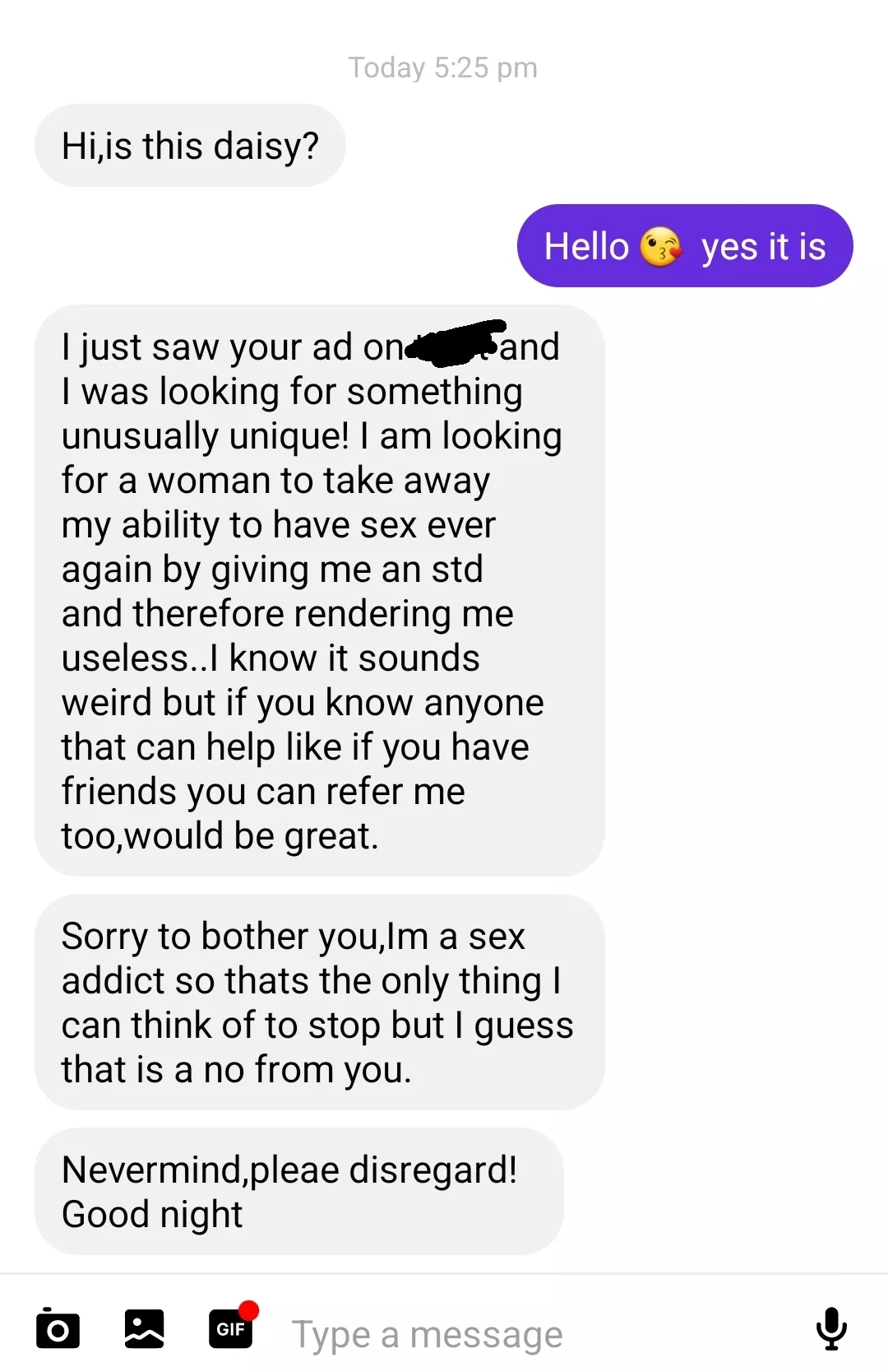 I'd be happy to castrate you instead? posted by Masked_Daisy