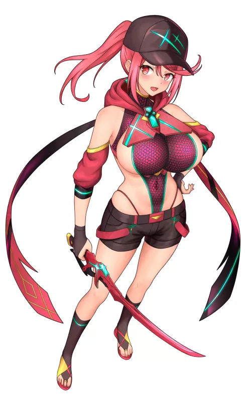 Pyra with katana [Xenoblade] by cold_stew