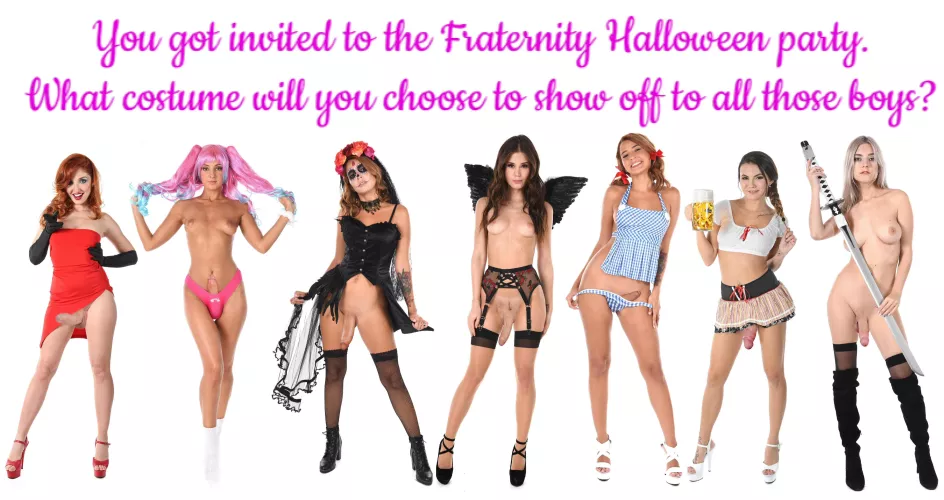 You got invited to a halloween frat party. Which costume do you choose? by HovercraftMajestic51