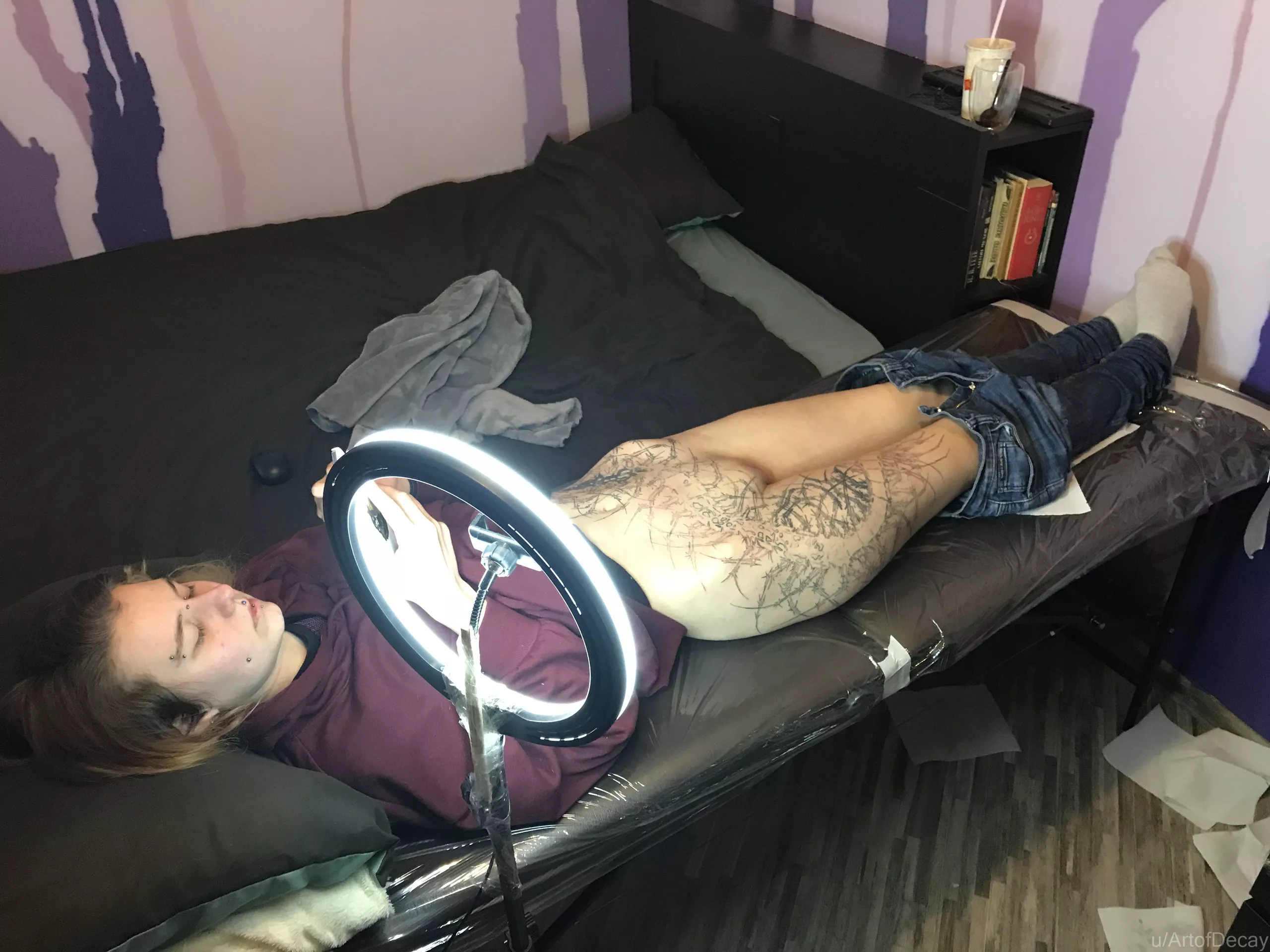 Big centipede tattoo in progress posted by ArtofDecay