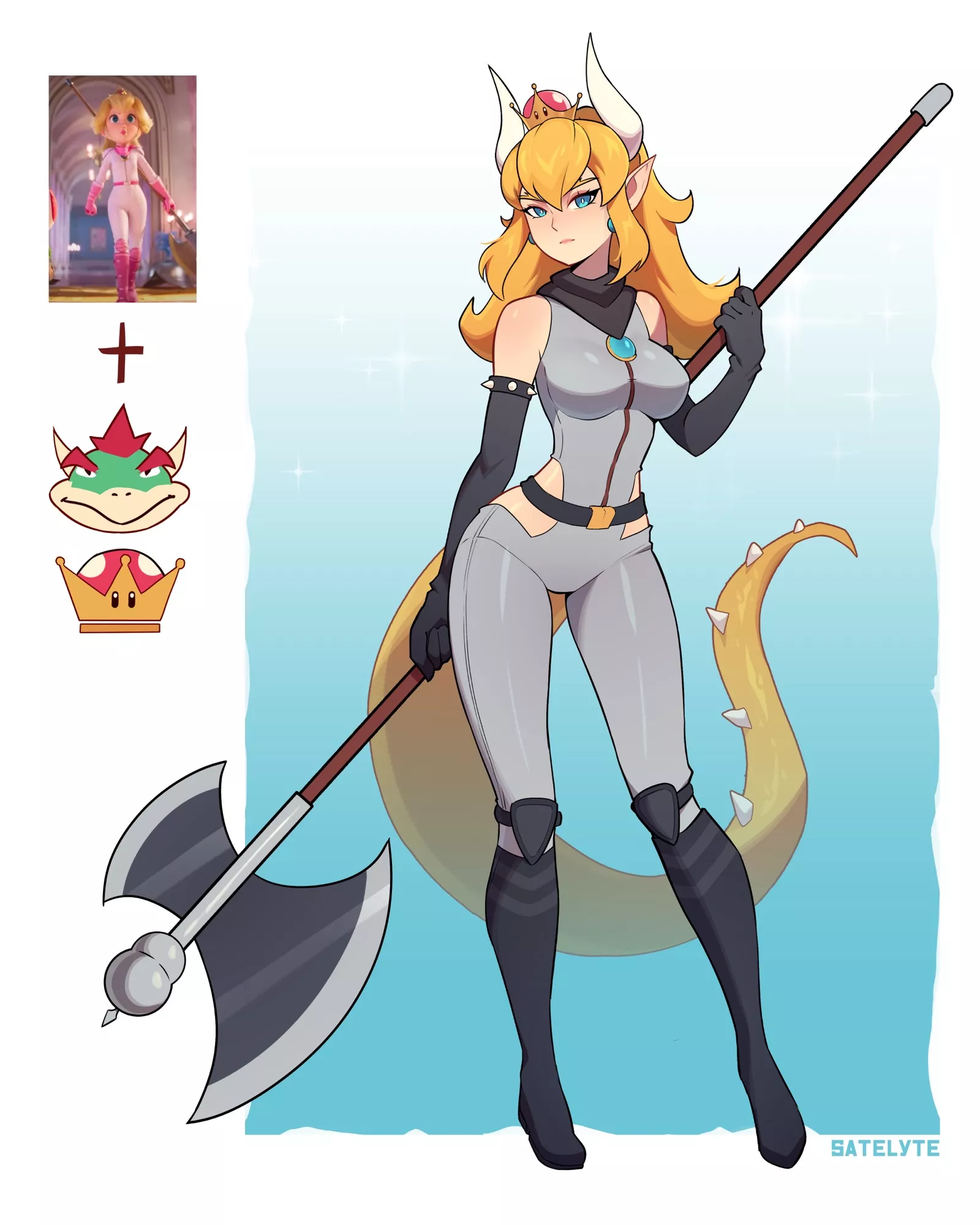 Bowsette with Poleax [SatelyteArt] posted by KarbonKevin