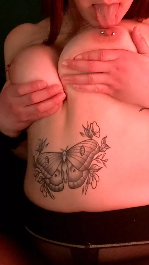 it's so fun to be able to lick my own nipples by amber_four_eyes