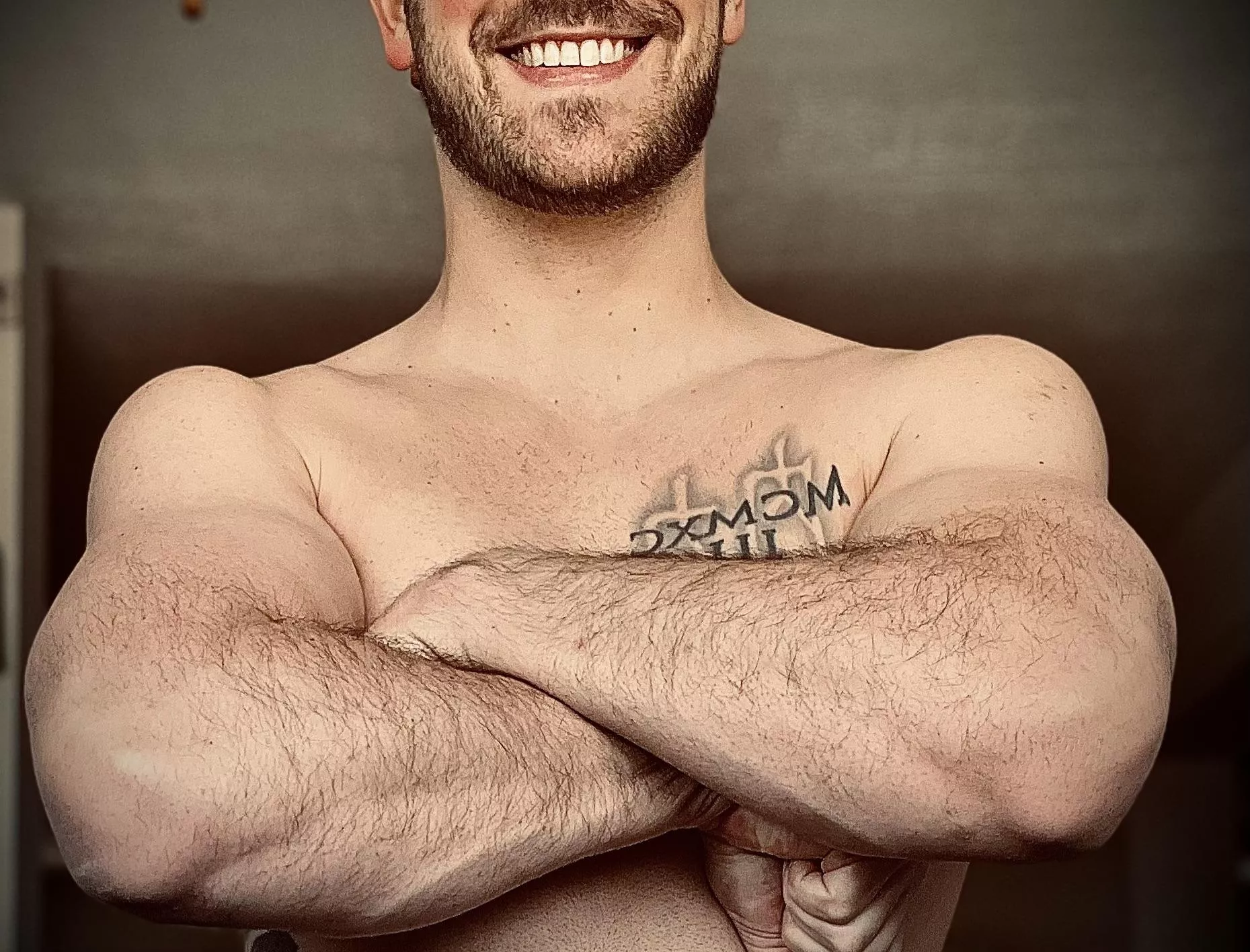 Soft smile….hard forearms posted by Shyguyonreddit4444