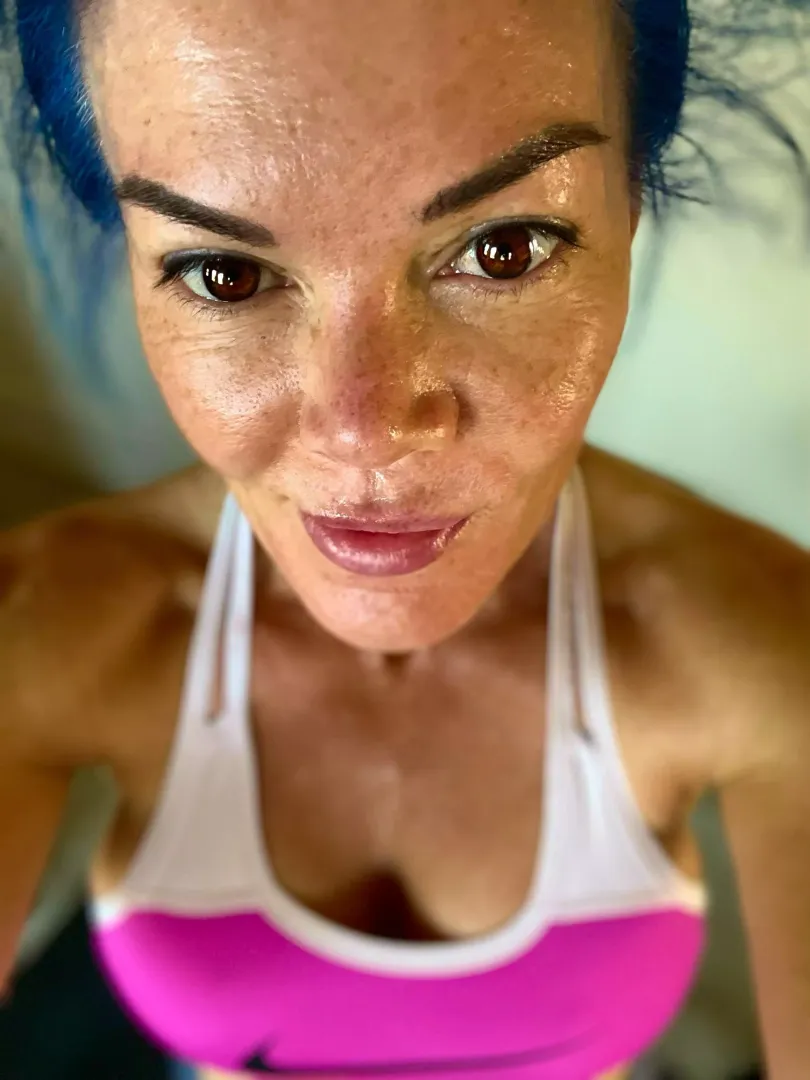 Sweaty slippery workout frex by YourHighArchQueen
