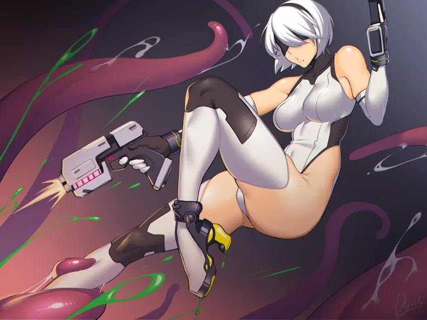 2B fights as Samus (dyun) posted by SoManyCookies