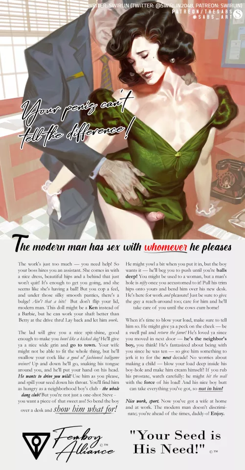 A 50s-style advertisement for the Femboy Alliance [Gay] [Femboy] [Blowjob] [Anal] [Male Viewer] by swirlin2048