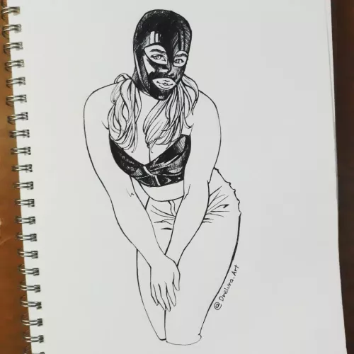 A commission for a latex hood lover. 🖤 by Dreluna-art