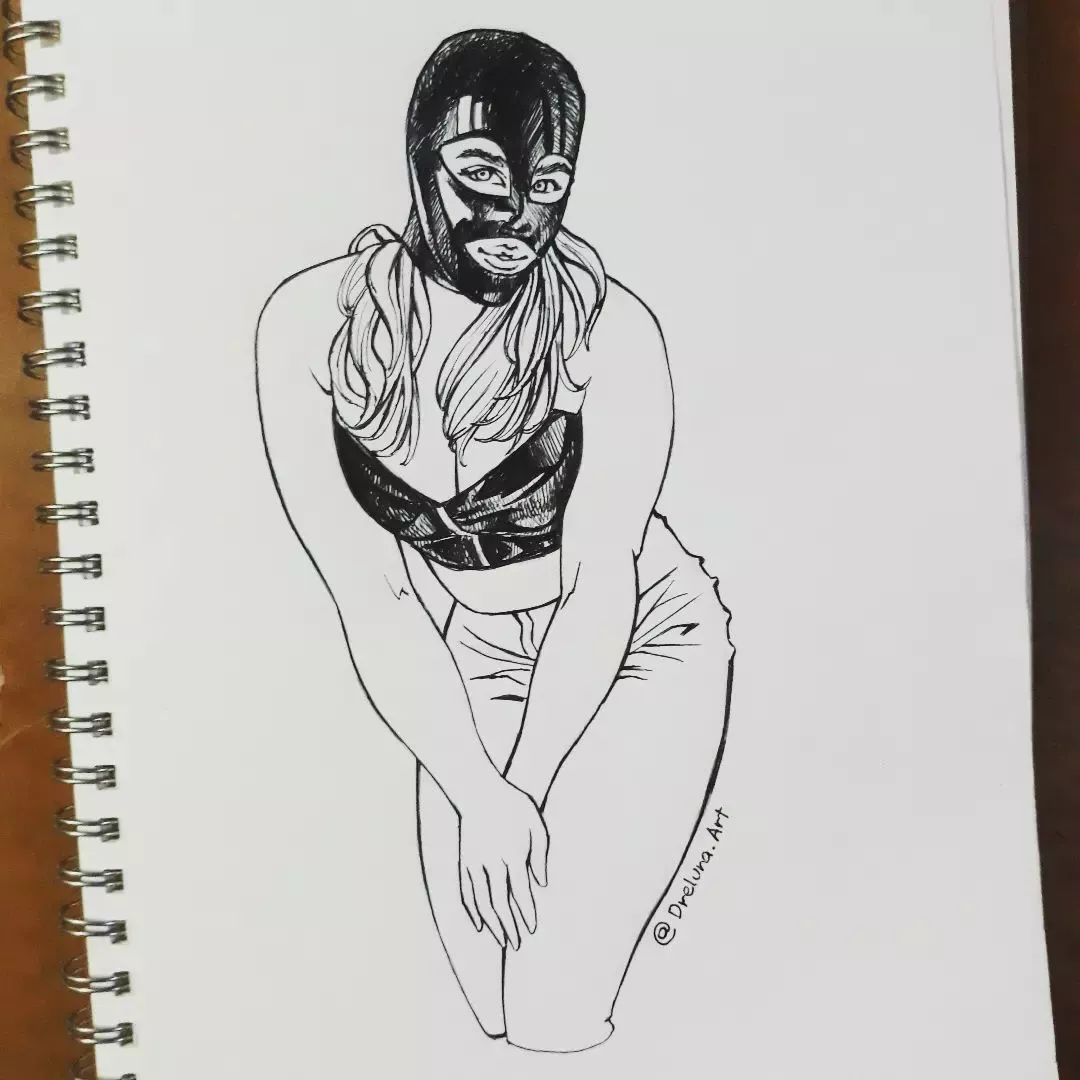 A commission for a latex hood lover. 🖤 posted by Dreluna-art