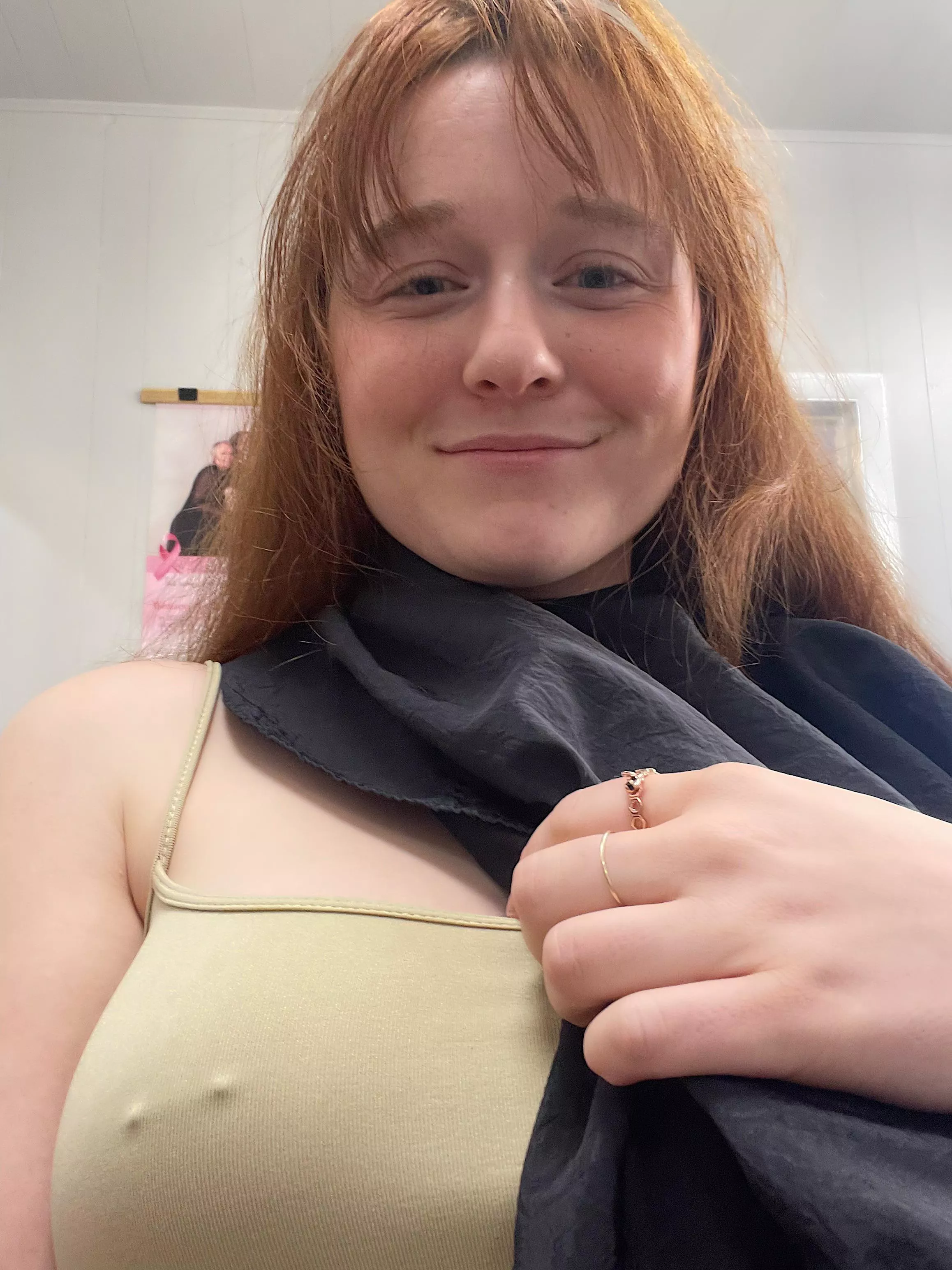 Braless at my hair appt posted by Cosmonaughtie_