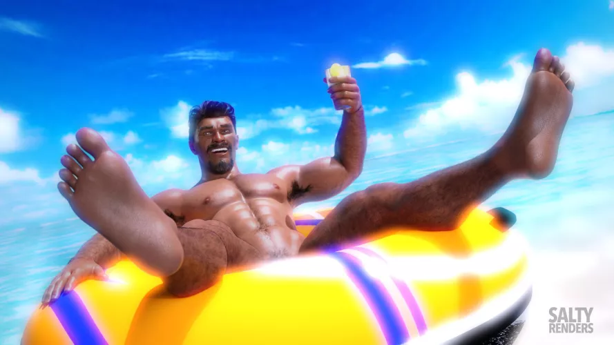 Gabe Enjoys some Fun in the Sun (by me) by SaltyRenders