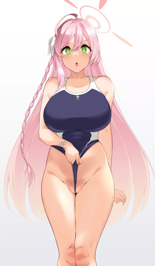 Hanako Swimsuit Pull ( Nishi) [Blue Archive] by sequence_string