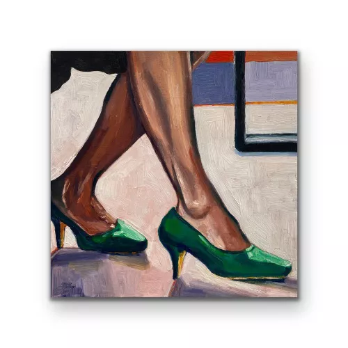 Just finished up this oil painting. There’s something about green heels! 12”x12 oil on canvas by ssfineart