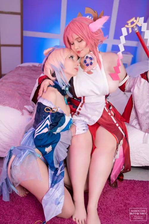 Kokomi and Yae Miko by Kerocchi & Bunnie Wifey by kerocchi