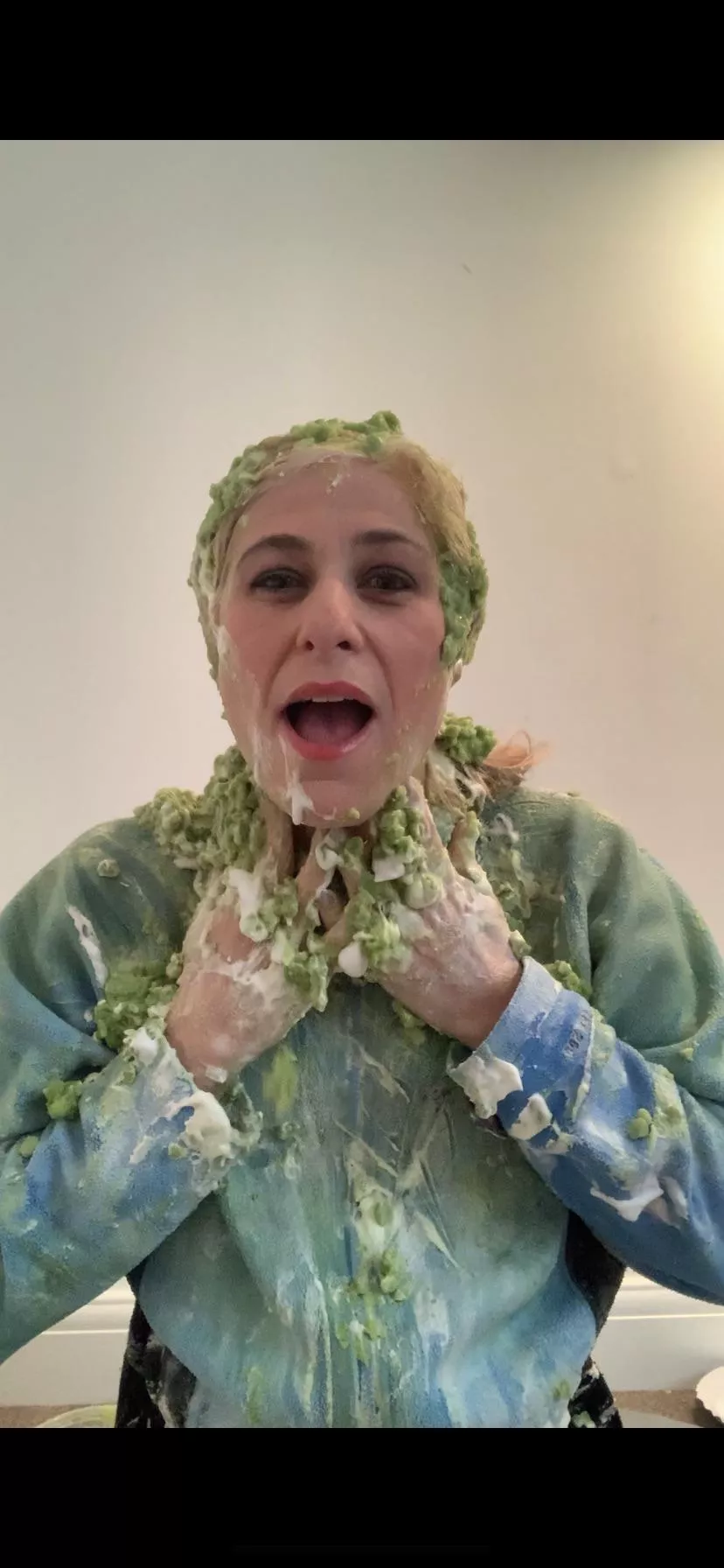 Mushy peas on top of fleece! posted by calypsojunequeen