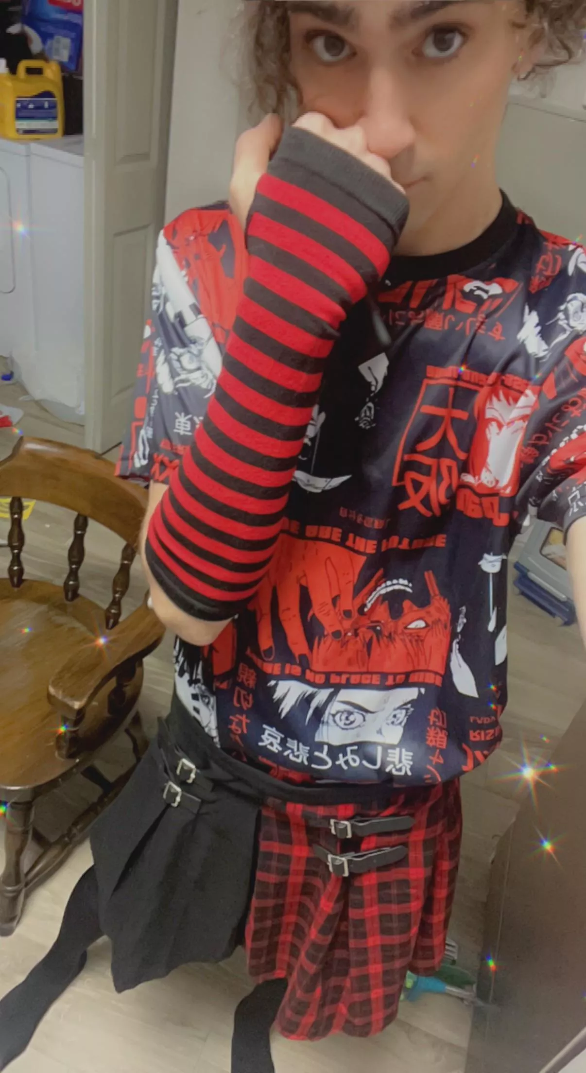 Someone told me I cant where stripes with plaid lol 😝 I think it looks good posted by Femboy561