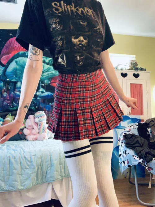 band tees are cute with skirts 🖤 by dejectedwraith