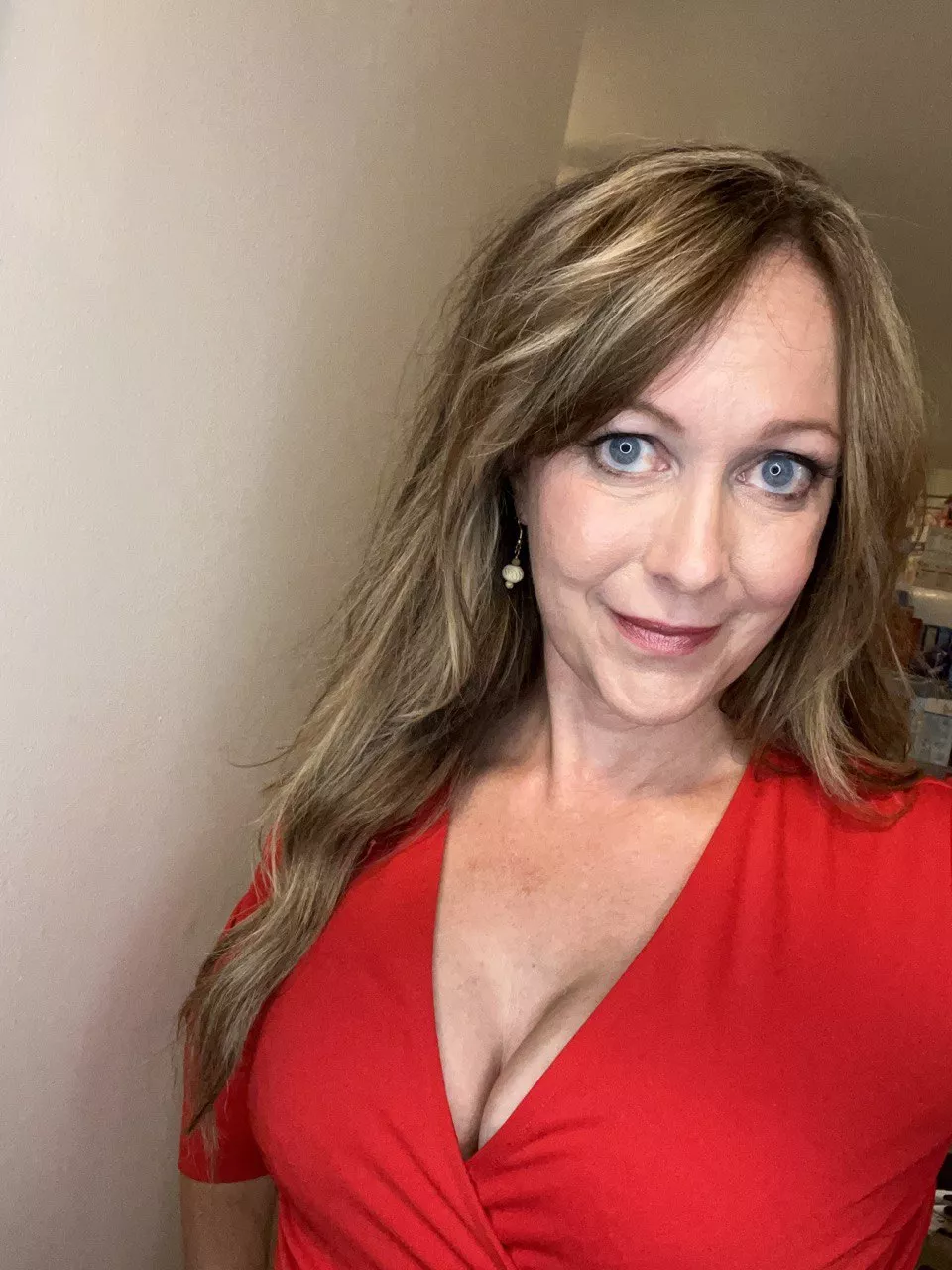 Buxom babe in red~ posted by Lady_Ruby41