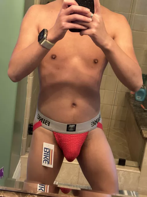 Got a new Bike jockstrap! I had a couple of the old Bike jockstraps in high school and used them until they died years ago. I thought I’d give these new Bike jockstraps a try. What do you think?! by Month_Tasty