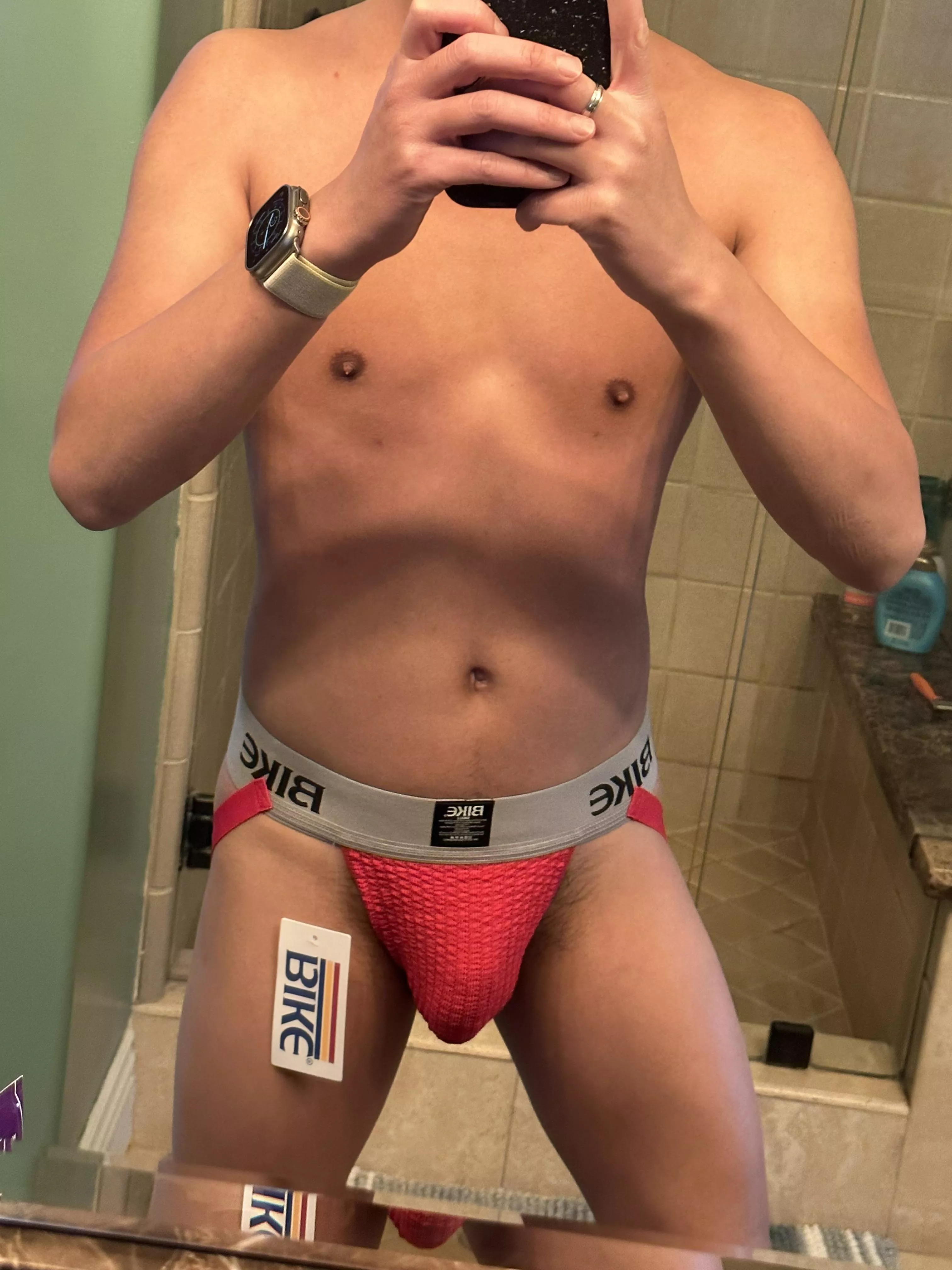 Got a new Bike jockstrap! I had a couple of the old Bike jockstraps in high school and used them until they died years ago. I thought I’d give these new Bike jockstraps a try. What do you think?! posted by Month_Tasty