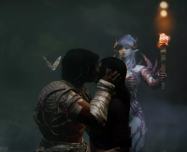 I'll post this here instead of r/skyrimporn since nobody over there even remotely likes a PDA or a hint if skin by soft525Moose
