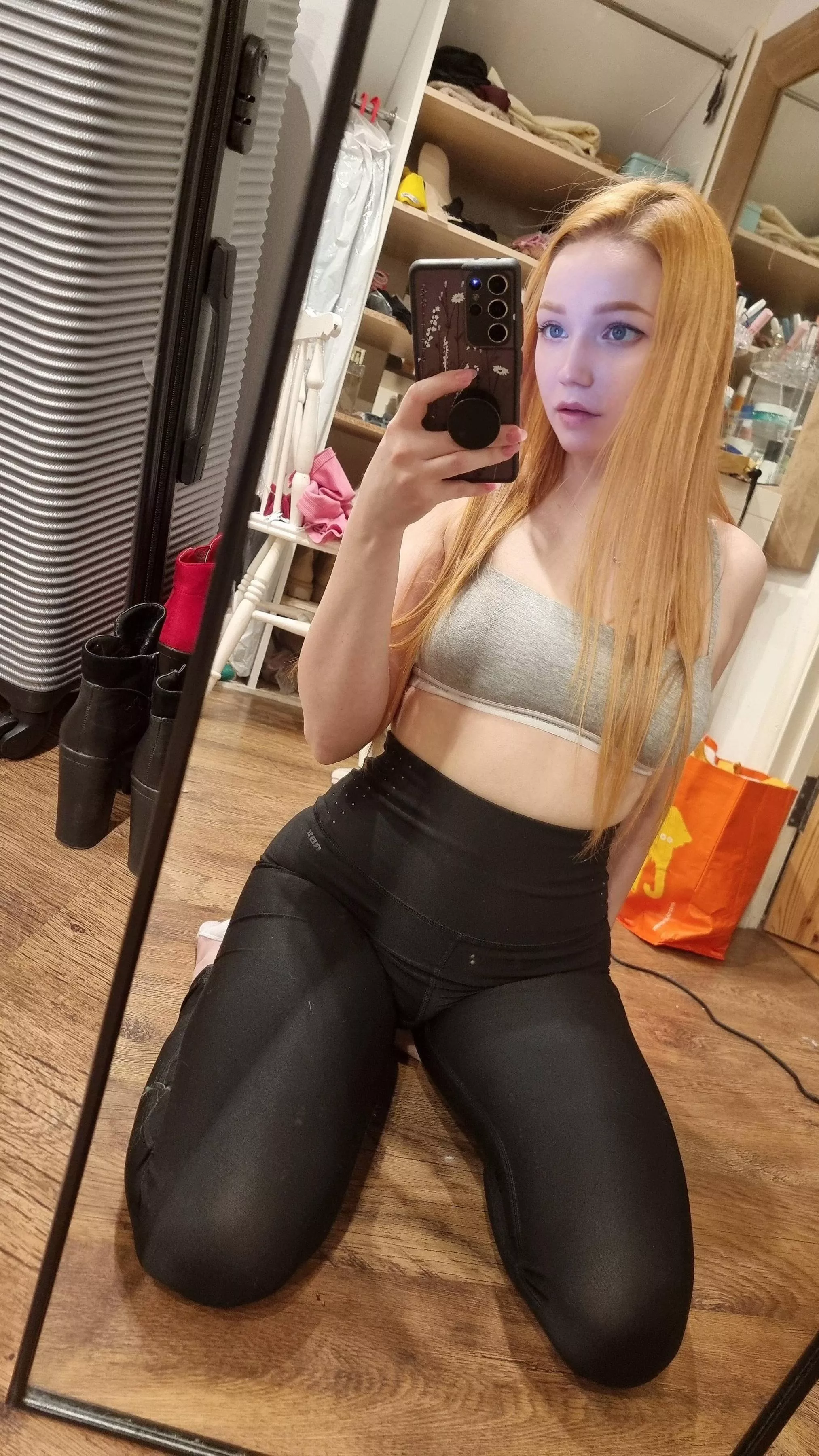 In my shiny black leggings posted by strawberrymei66
