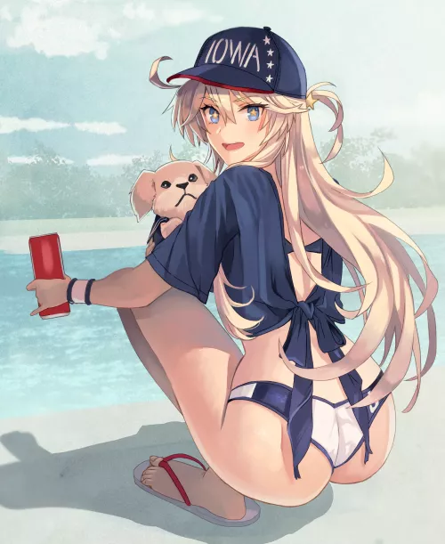 Iowa with a Coke and a pup [Kancolle](@skchkko) by namiaiman