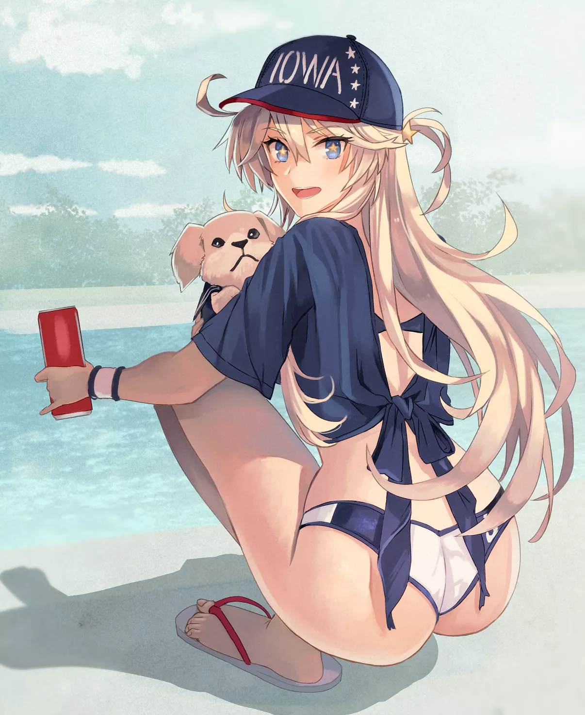 Iowa with a Coke and a pup [Kancolle](@skchkko) posted by namiaiman