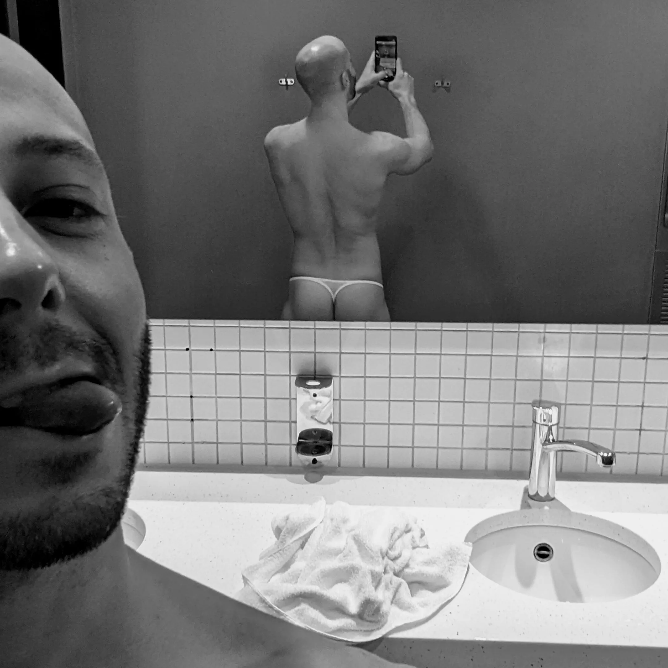 just a quick selfie at the rest room posted by mrTHONGbln