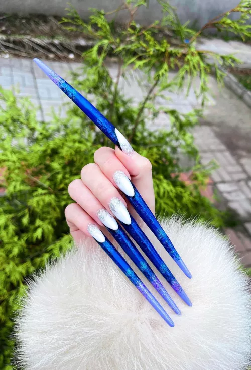 My very long new blue nails💙❄️ by Allison_Jae