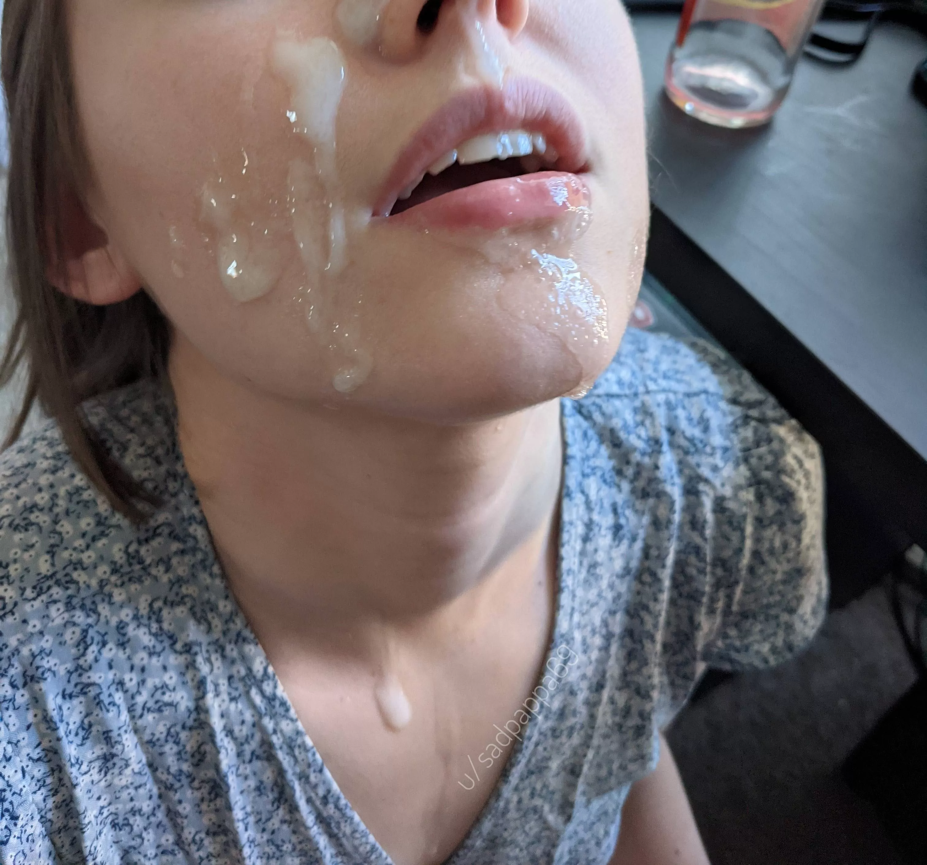 This should be the standard for the amount of cum that should be on my face posted by sadpappa69