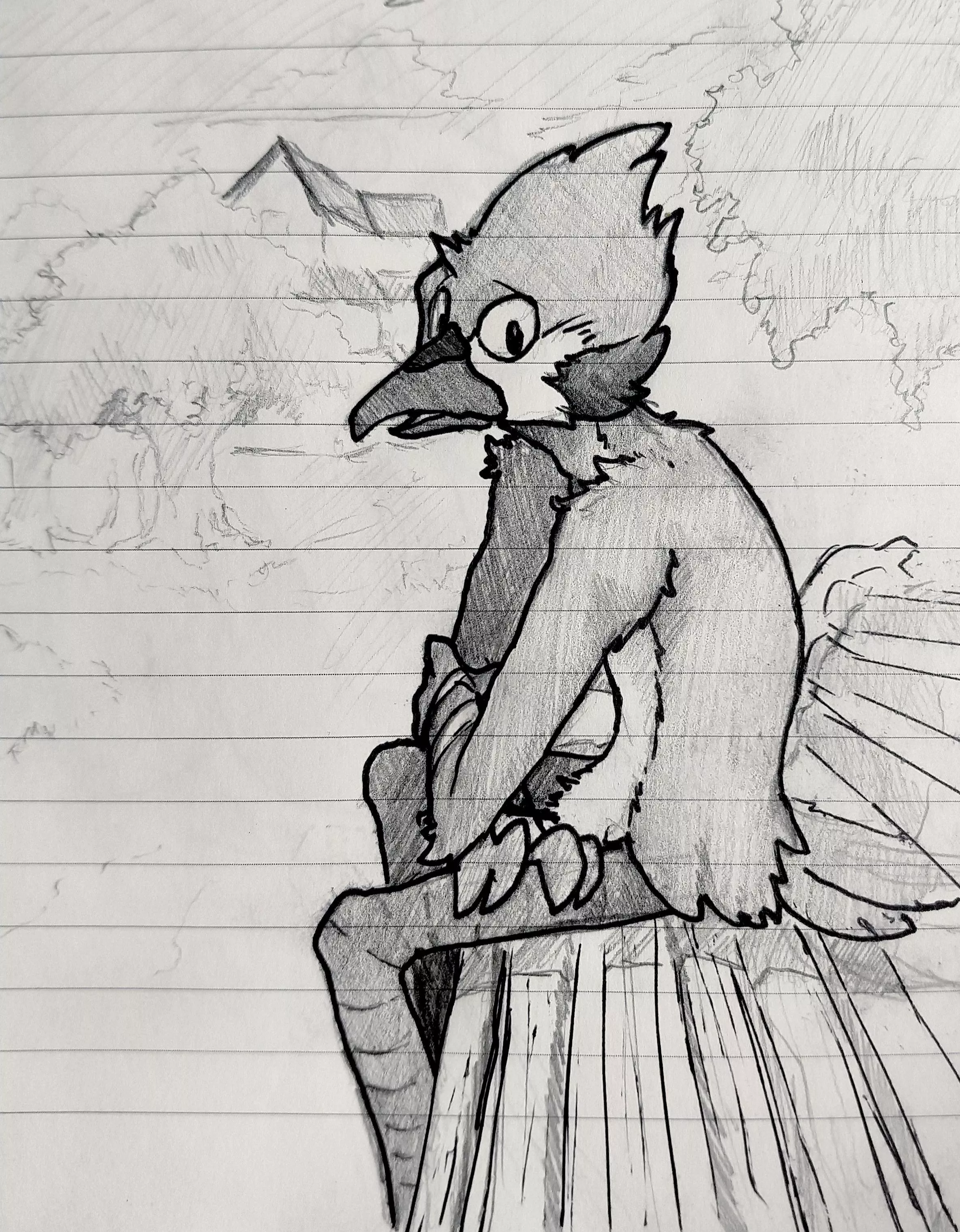 Been watching Regular Show lately, so I decided to draw Mordecai posted by Sonichu013