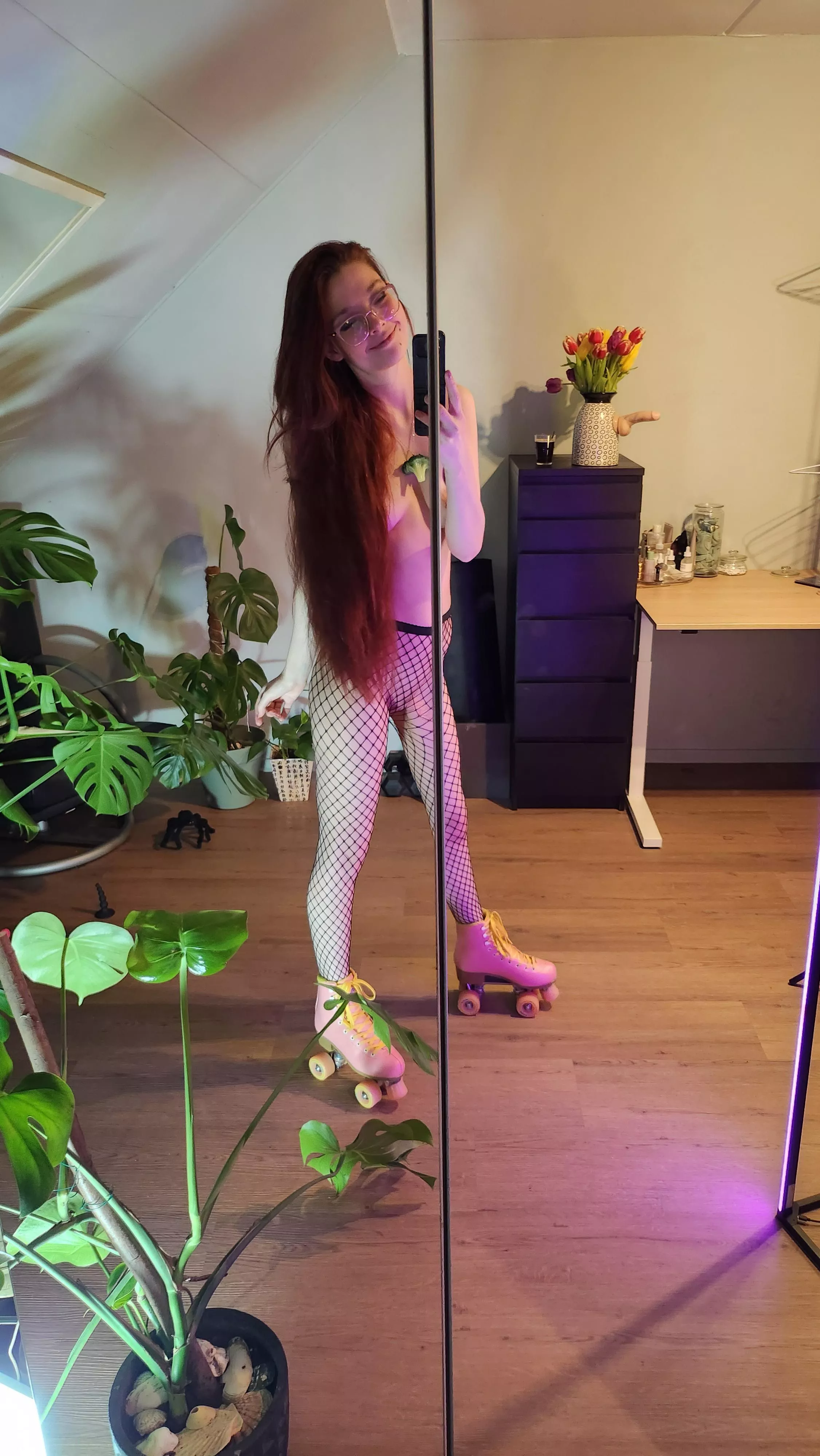 Glasses and rollerskates posted by petitesubkitten