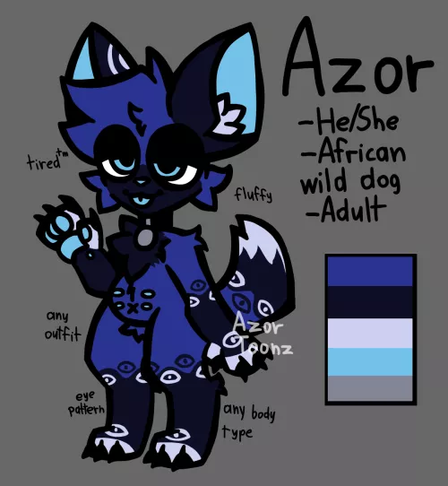 heres a basic ref of my new fursona, might do little changes(art by me) by AzorToonz