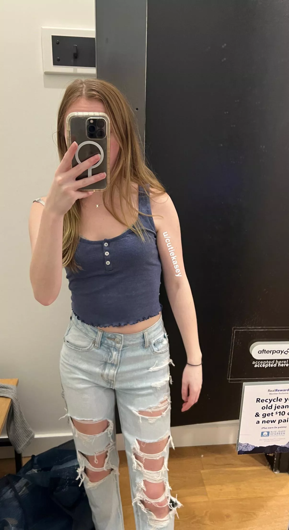 In the dressing room, should I buy this top? 👀 posted by Cutiekasey