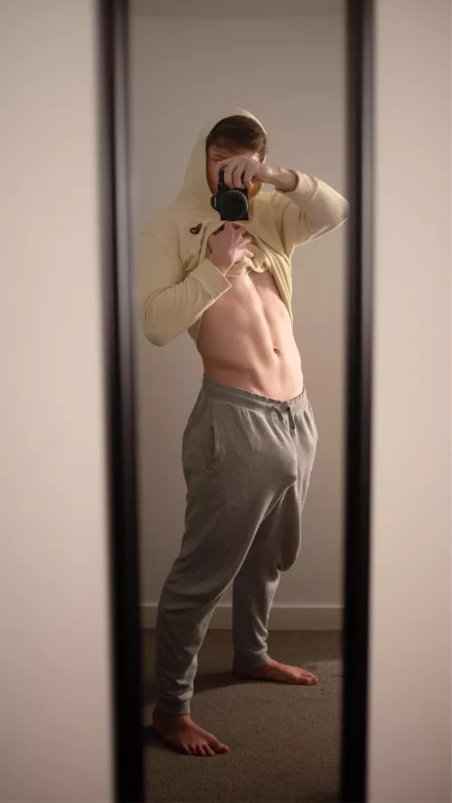My big grey sweatpant bulge by Maple_Cock