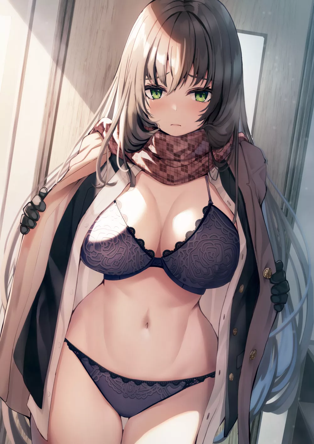 Opening her Coat [Artist's Original] posted by CheetahSperm18