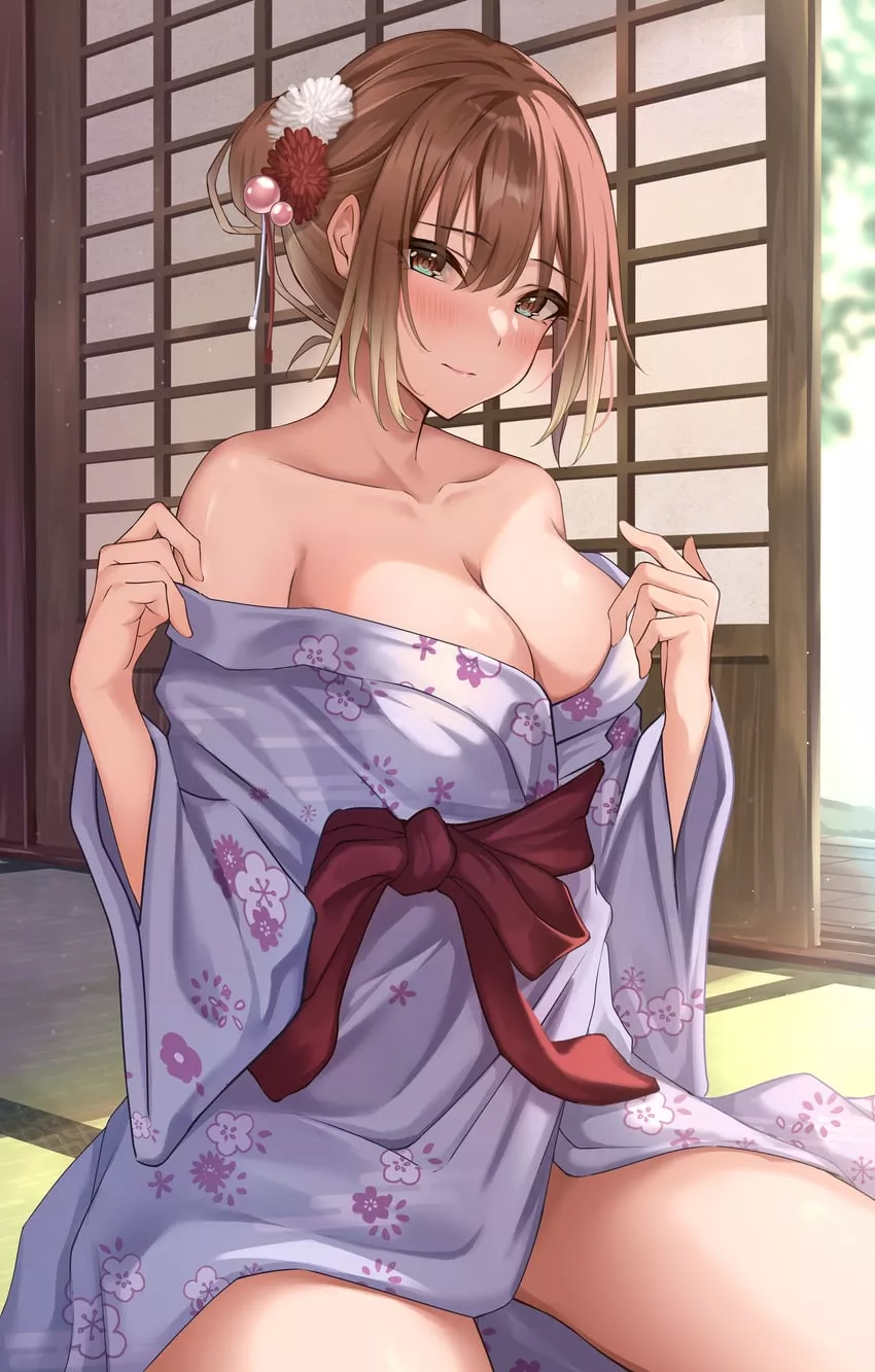 Slowly removing her kimono posted by RainDMask