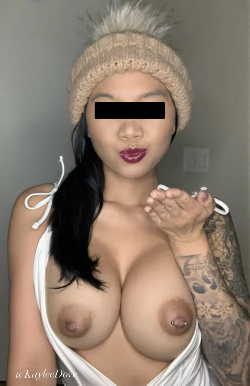 I welcome all loads 💦 Here’s an open invitation to cum all over my Asian tits 😘 by KayleeDove