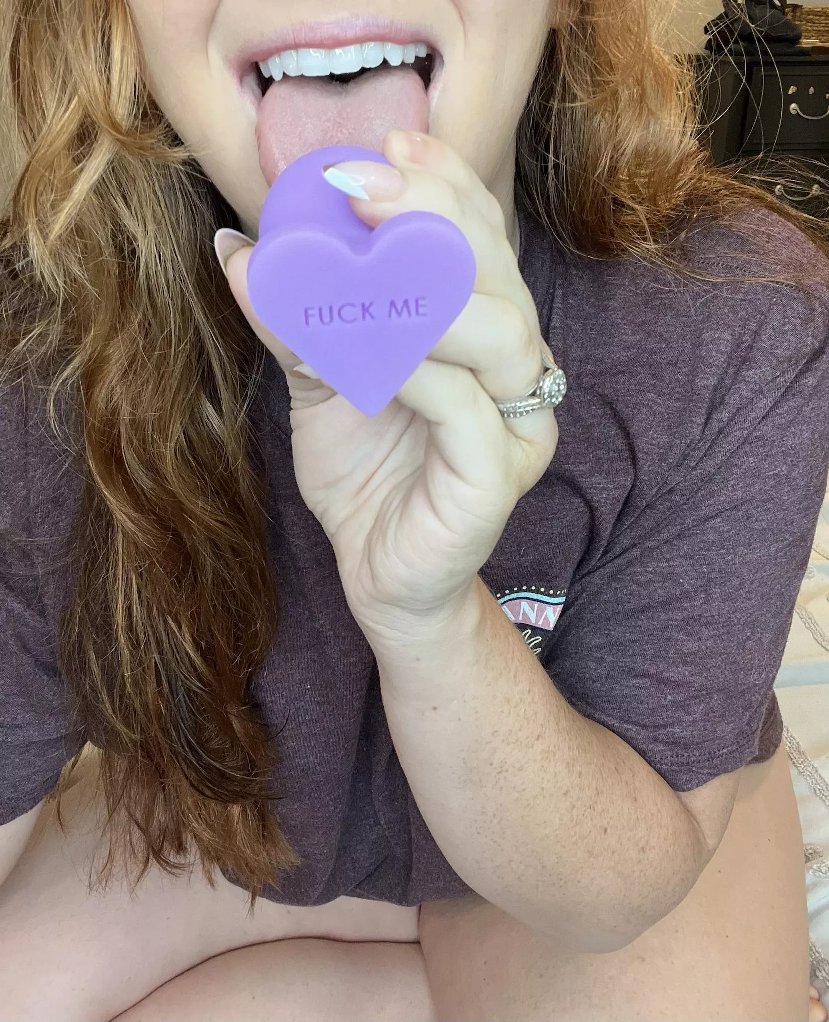 If the candy heart says it you have to do it. It can be our secret. posted by gapeachess